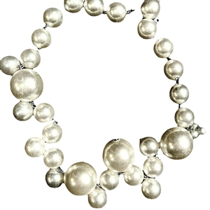 French vintage bohemian mixed size pearl necklace with layered luxury choker design
