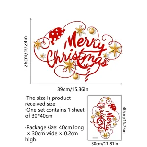 Dimensioni dettagliate dell'adesivo murale Merry Christmas con misura 39x26cm