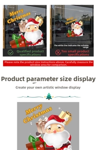 Detail of Santa Claus Christmas window static sticker with Merry Christmas text decoration