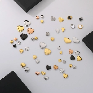 Variety of heart pendants in gold, silver, rose gold and black stainless steel