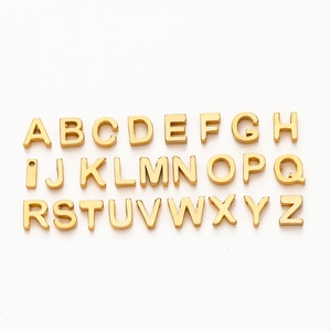 Stainless Steel English Alphabet Letters Charms DIY Jewelry Making Vacuum Gold Plated Small Initial Pendants