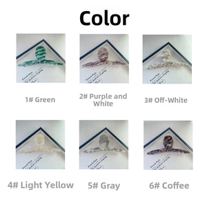 Selection of six 13.5cm large acetate hair claws in assorted marble patterns and colors