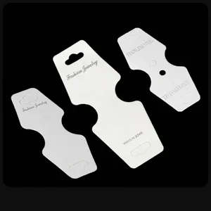 Cartes De Présentation De Bijoux Papier Blanc Pour Emballage Collier Bracelet Étiquettes Pliantes Style Mode