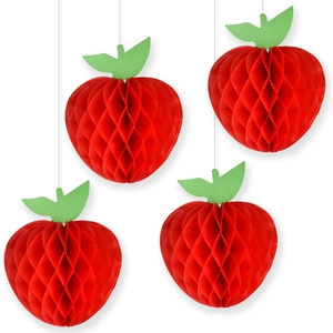 Decorazione In Carta A Nido D Ape Mela Ornamento Frutta Rossa Per Festa Di Rientro A Scuola Aula Scrivania