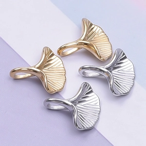 304 stainless steel ginkgo leaf pendants in gold and silver for DIY jewelry making
