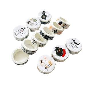 Cute cartoon cat washi tape set for journaling and creative DIY craft decoration