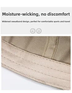 Detailed close-up of wide moisture-wicking sweatband inside a khaki cotton baseball cap
