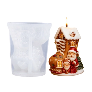 Moule en silicone maison de botte de Noël pour bougies et plâtre avec Père Noël