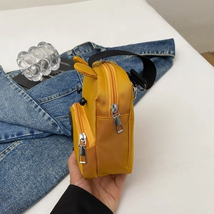 Mini sac à main mode en tissu Oxford jaune avec oreilles d'animaux et fermetures