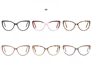 Cat-eye TR90 anti-blue light glasses frames available in six trendy multi-color options