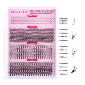 Detailed chart of DIY lash cluster styles in lengths from 5mm to 16mm for versatile looks