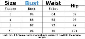 Detailed size guide table for women strapless bubble dress with bust and waist measurements
