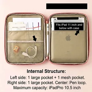 Rosafarbene stoßfeste 11-Zoll-Laptoptasche mit organisierten Innenfächern für Tablet-Aufbewahrung