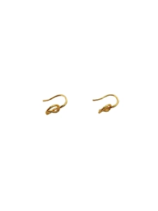 Minimalist 925 sterling silver knotted hoop earrings in gold finish for women