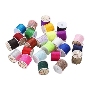 Spools of 0.8mm colorful braided polyester cord for DIY jewelry and handmade knots