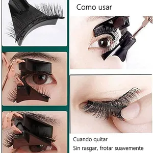 Macro view of magnetic eyelashes and applicator tool showing easy application process