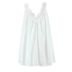 Abito Senza Maniche In Raso Da Donna Con Bordo In Pizzo Scollo A V Profondo Abito Corto Elegante