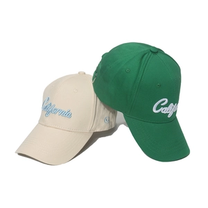 Casquettes de baseball California brodées en beige et vert, design classique à 6 pans