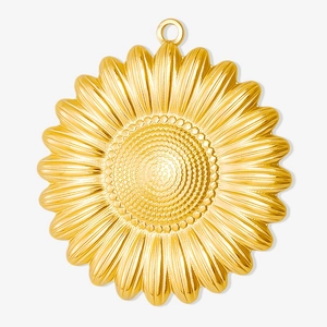 Sunflower Pendant 304 Stainless Steel 18K Gold Plated French Vintage DIY Jewelry Making Accessory For Necklace