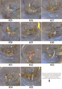 Selection of 11 vintage gold-plated rings with pearls and zircon stones in various designs