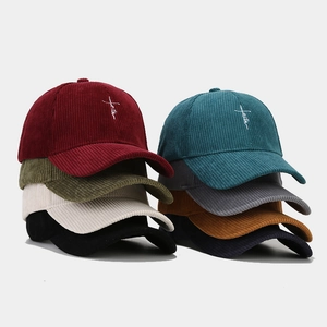 Casquettes de baseball en velours côtelé avec broderie faith en plusieurs couleurs