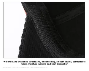 Detailed macro view of the widened cotton sweatband and fine stitching inside the cap