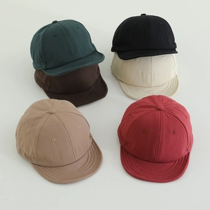 Kids Baseball Cap Short Brim Breathable Sun Hat Soft Top Solid Color Adjustable For Boys Girls