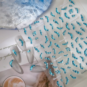 3D irregular blue water droplet nail stickers Co-405 for summer nail art decoration