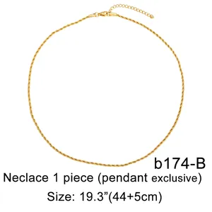 Polished gold-plated rope chain necklace with adjustable lobster clasp and twist link style