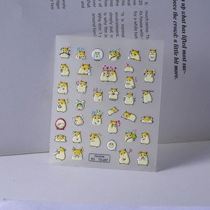 5D geprägte Hamster-Nagelaufkleber mit niedlichen 3D-Tierdesigns für die DIY-Maniküre