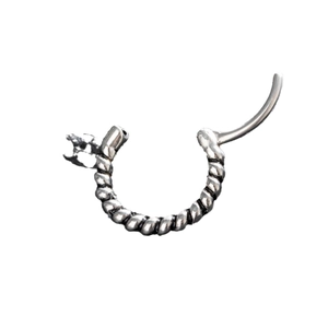 Retro twisted rope titanium steel hoop earrings with hinged closure for men and women