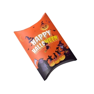 Halloween Kissen-Geschenkbox mit Kürbissen und Fledermäusen, kreative orange Verpackung