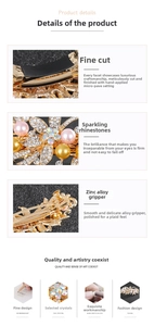 Détails de la pince à cheveux en alliage de zinc avec strass brillants et perles colorées