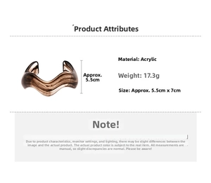 Brown acrylic wavy bangle with tortoiseshell texture weighing 17.3g and 5.5x7cm size