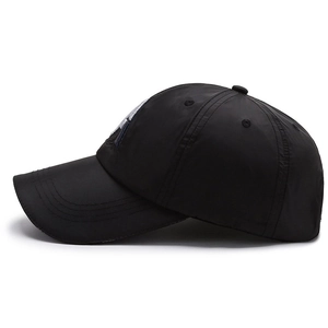 Classic black breathable baseball cap for men and women with sun protection and silky finish