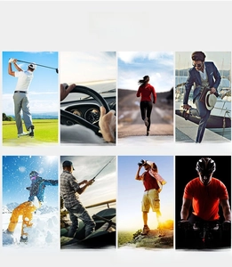 Outdoor sports sunglasses showing versatile use for cycling, fishing, and skiing