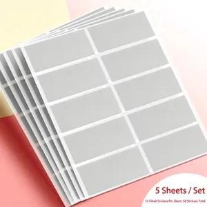 Pack of 50 silver rectangular scratch-off sticker labels for DIY reward cards