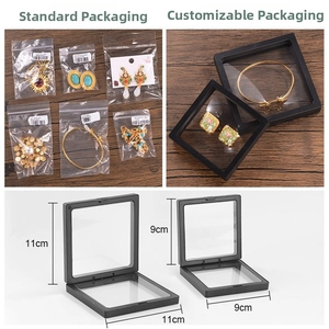Macro detail of high-elastic PE film jewelry display box in 11cm and 9cm sizes
