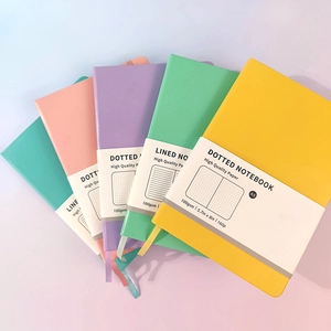 Cuadernos A5 colores Macaron con banda elástica 100gsm 160 páginas puntos y líneas