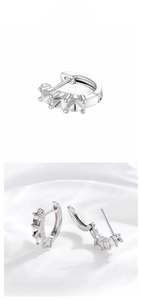 Detailed specs of silver hoop earring with 8mm inner diameter and 3mm cubic zirconia