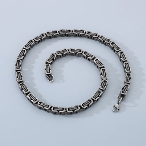 Byzantine Chain Necklace Stainless Steel Retro Industrial Punk Rock Style Heavy King Chain For Men Jewelry
