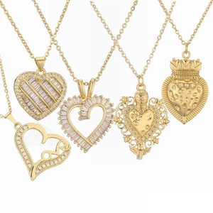 Heart Pendant Necklace Copper Micro Pave Zircon Love Clavicle Chain Romantic Fashion Statement Jewelry For Women