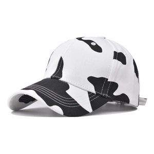 Cotton Baseball Cap Cow Print Pattern Adjustable Outdoor Sun Hat Breathable Animal Print Casual For Men Women