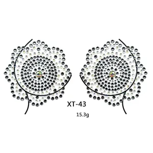 Sparkling crystal body jewelry stickers for music festival breast decorations