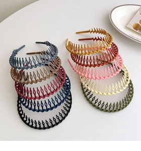 Close-up of matte non-slip wavy headbands in a variety of colorful daily styling options