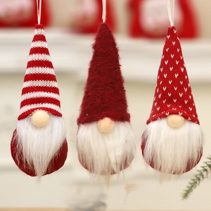 Christmas Gnome Hanging Ornaments Knitted Tomte Nisse Faceless Doll For Holiday Tree Decor Forest Elder Pendants