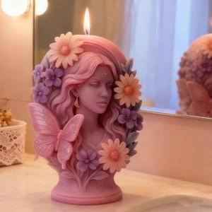 Silicone Candle Mold Butterfly Fairy Flower Goddess Relief Sculpture Aromatherapy DIY Crafting Mold For Soap Gypsum Decorative