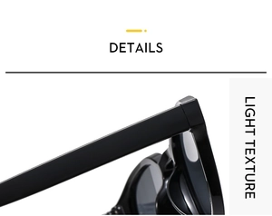 Detail shot of black retro sunglasses hinge showing the lightweight premium texture