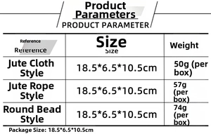 Detailed size chart for Christmas foam gift box ornaments with style weight specifications