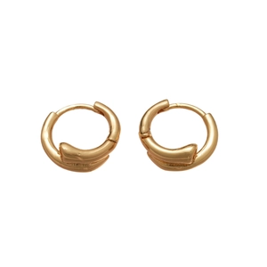 Boucles d'oreilles créoles croisées en or 18 carats avec finition polie brillante